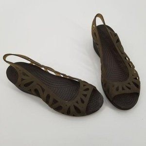 Crocs Slip on Wedge Sandals 9